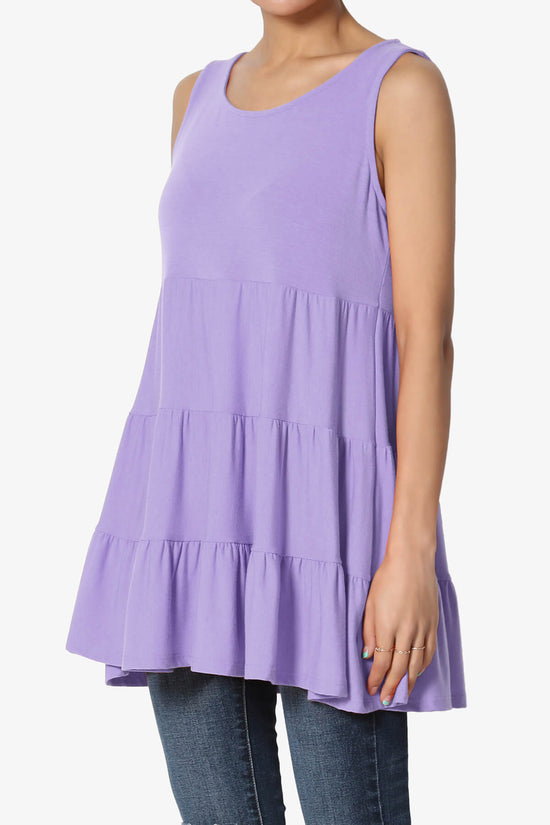 Maiika Sleeveless Tiered Ruffle Top LAVENDER_3