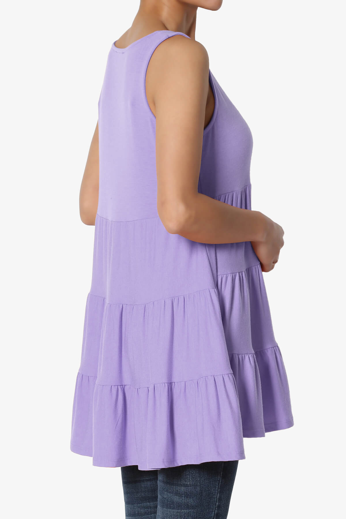 Maiika Sleeveless Tiered Ruffle Top LAVENDER_4