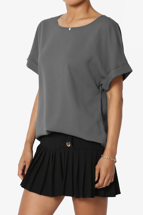 Marla Lightweight Woven Dolman Top ASH GREY_3