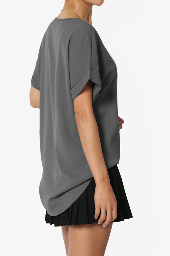 Marla Lightweight Woven Dolman Top ASH GREY_4