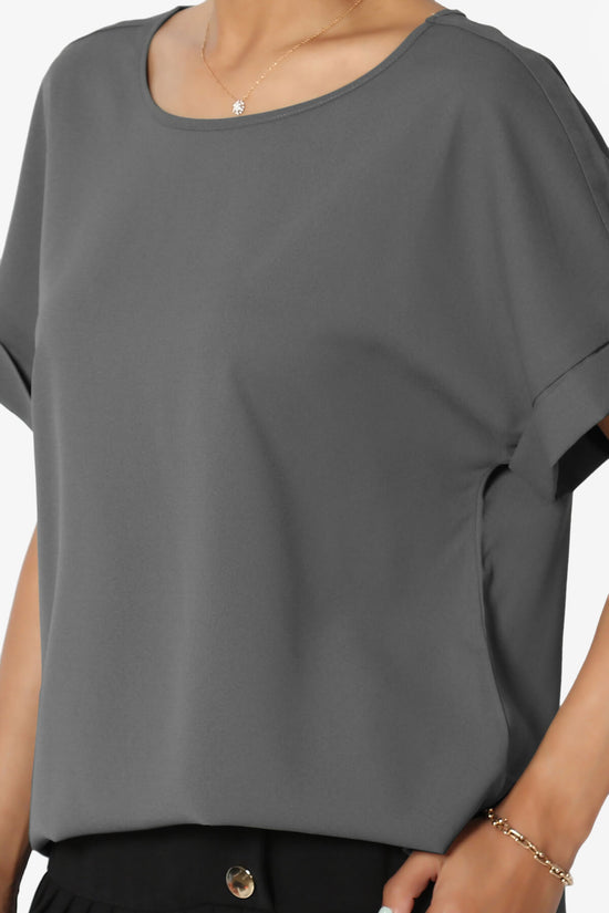 Marla Lightweight Woven Dolman Top ASH GREY_5