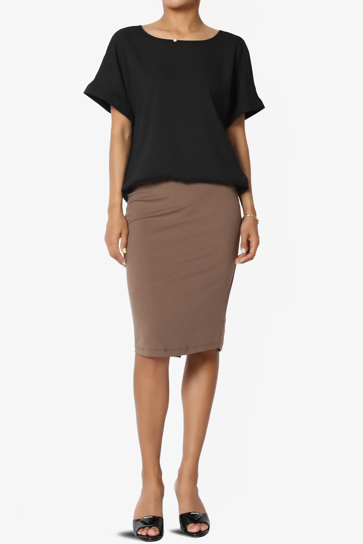 Marla Lightweight Woven Dolman Top BLACK_6