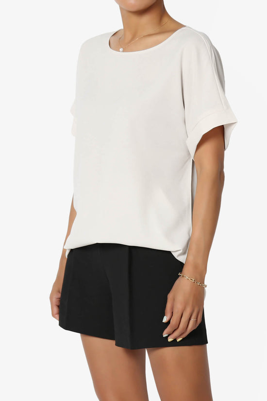 Marla Lightweight Woven Dolman Top BONE_3