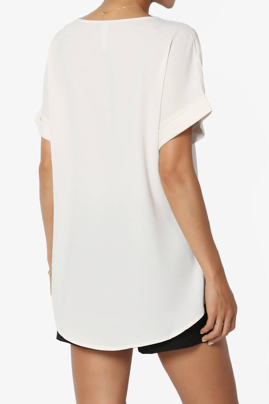 Marla Lightweight Woven Dolman Top BONE_4
