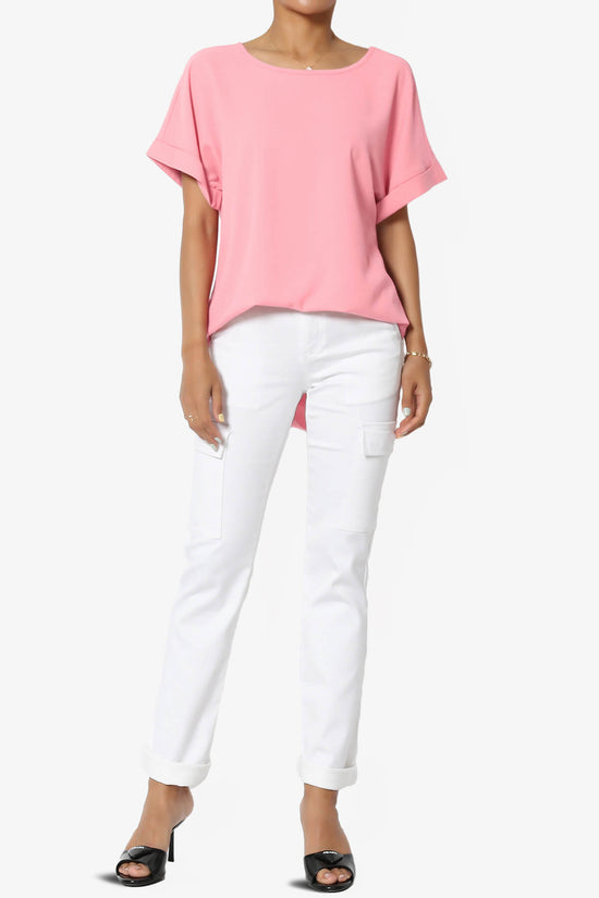 Marla Lightweight Woven Dolman Top DARK PINK_6