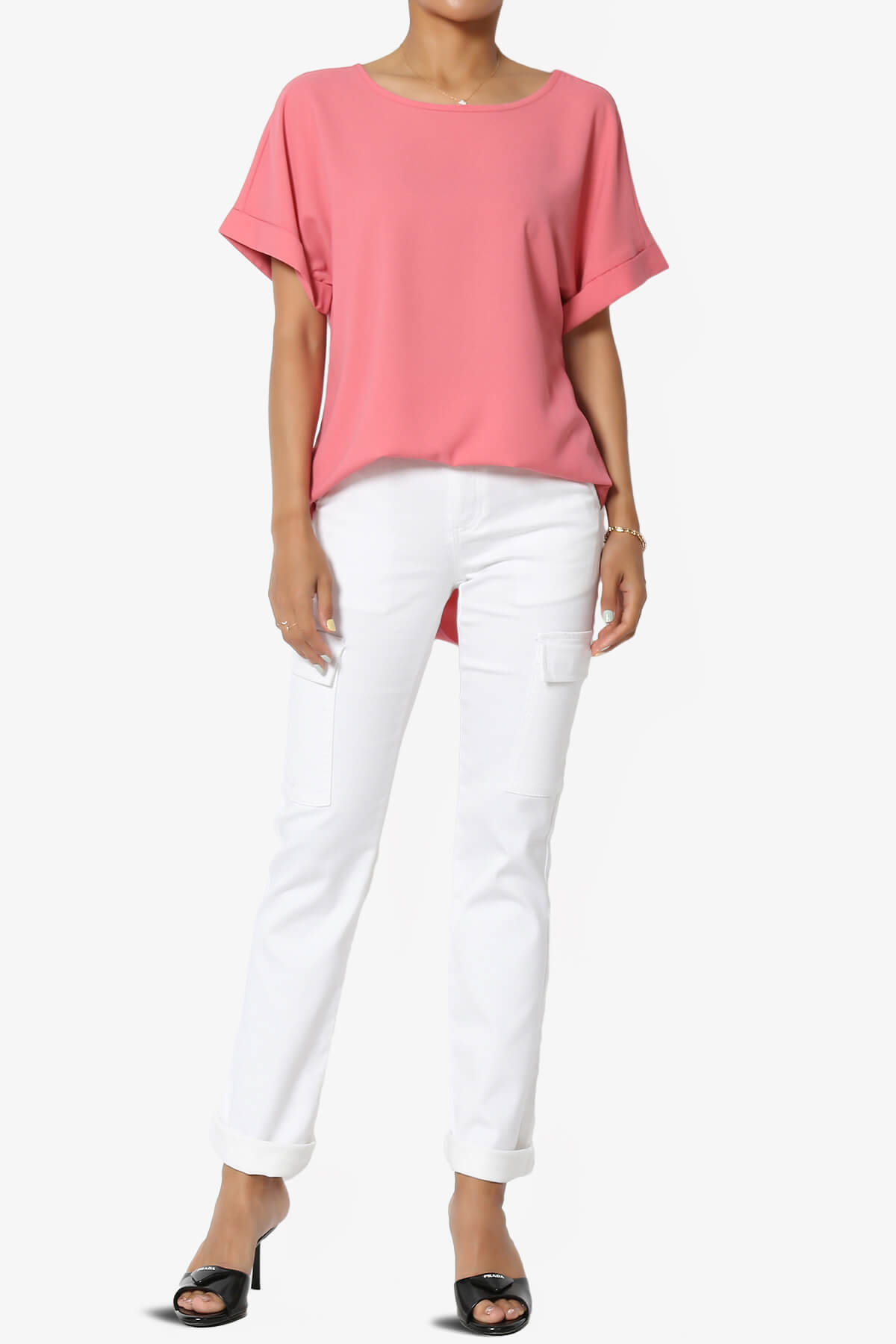 Marla Lightweight Woven Dolman Top DESERT ROSE_6
