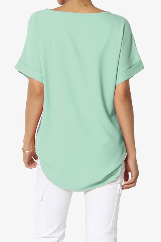 Marla Lightweight Woven Dolman Top DUSTY GREEN_2
