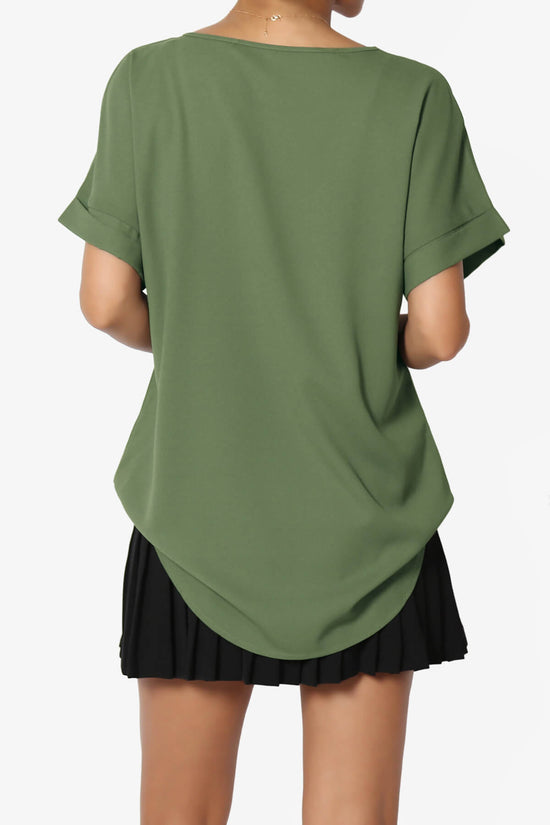 Marla Lightweight Woven Dolman Top DUSTY OLIVE_2