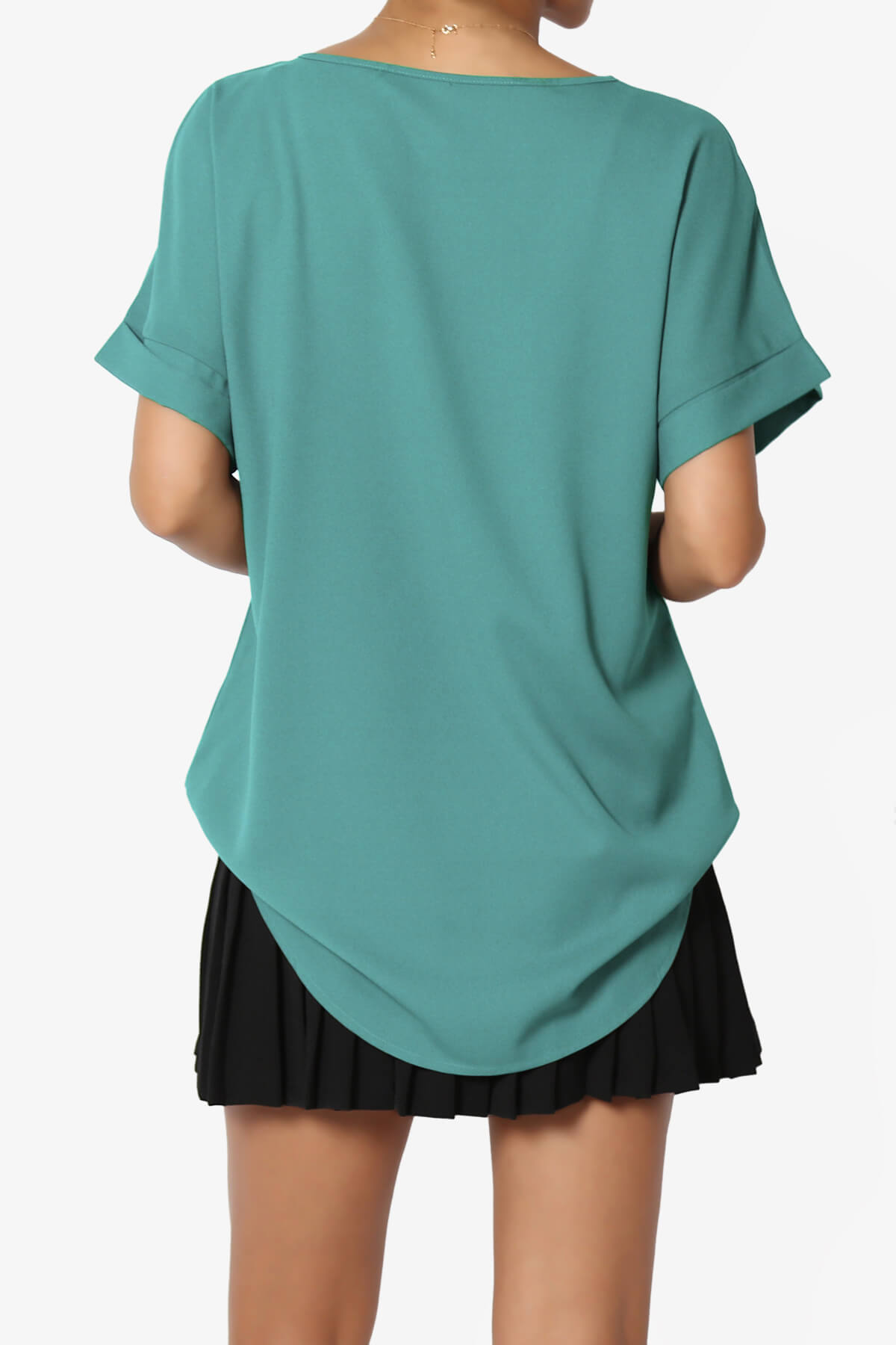 Marla Lightweight Woven Dolman Top DUSTY TEAL_2