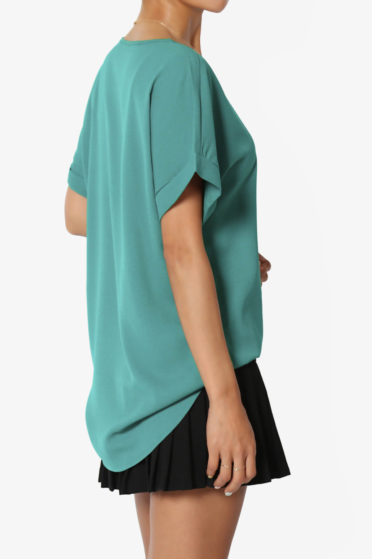 Marla Lightweight Woven Dolman Top DUSTY TEAL_4