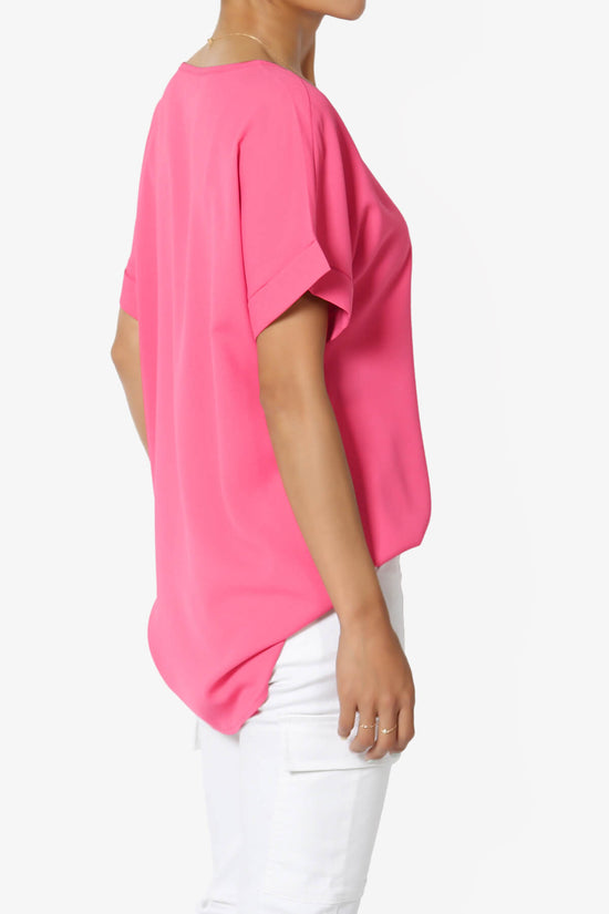 Marla Lightweight Woven Dolman Top FUCHSIA_4