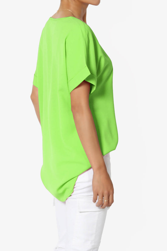 Marla Lightweight Woven Dolman Top GREEN_4