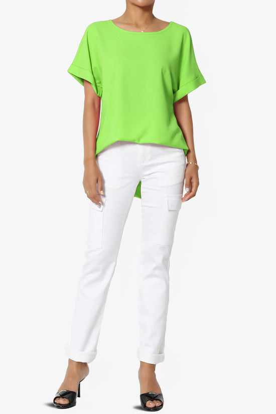Marla Lightweight Woven Dolman Top GREEN_6