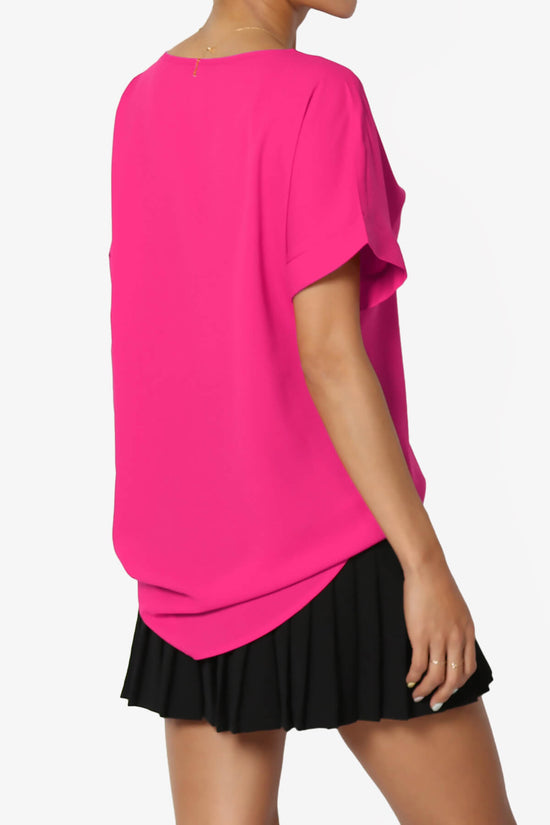 Marla Lightweight Woven Dolman Top HOT PINK_4