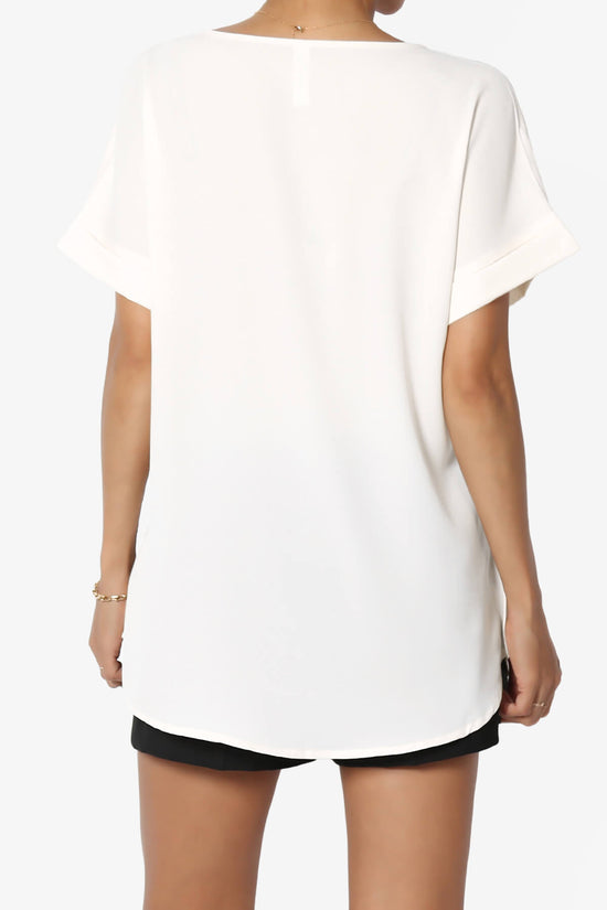 Marla Lightweight Woven Dolman Top IVORY_2