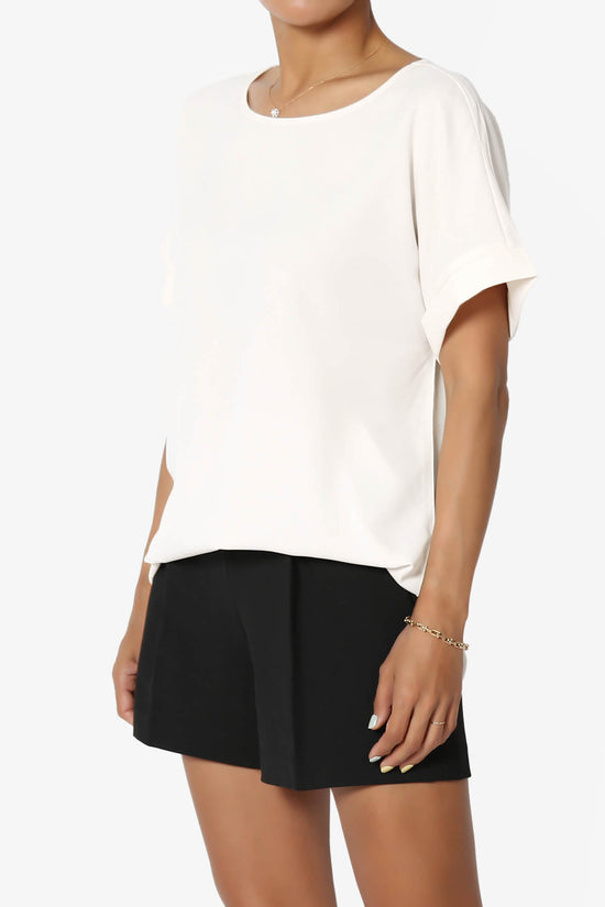Marla Lightweight Woven Dolman Top IVORY_3