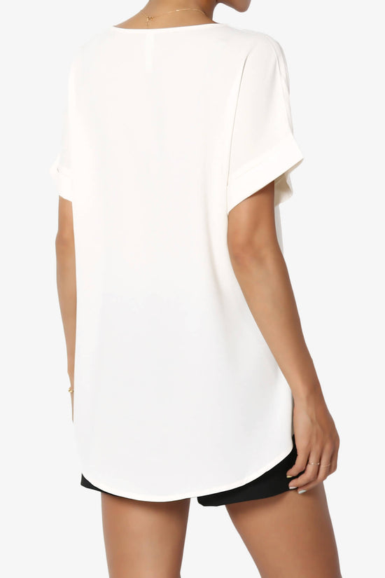 Marla Lightweight Woven Dolman Top IVORY_4