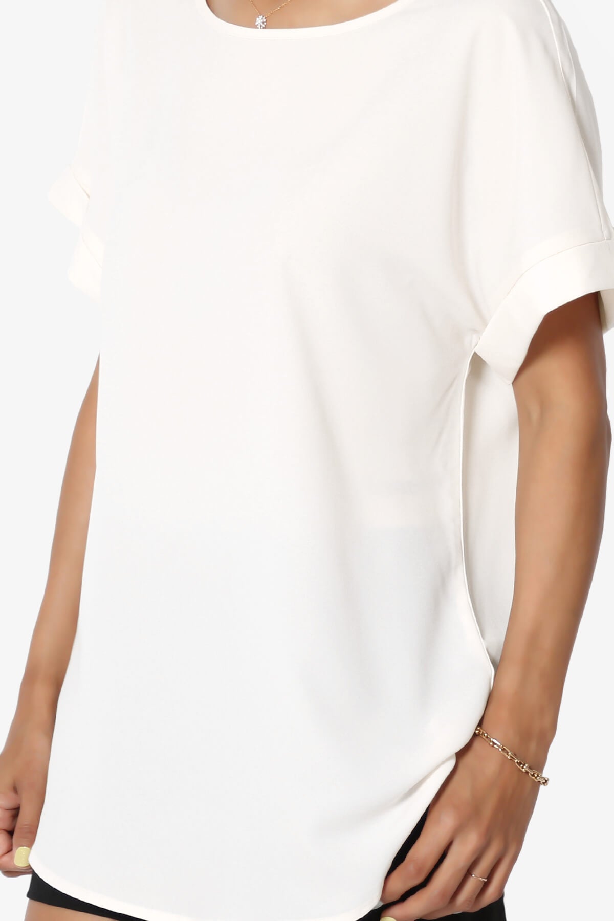 Marla Lightweight Woven Dolman Top IVORY_5