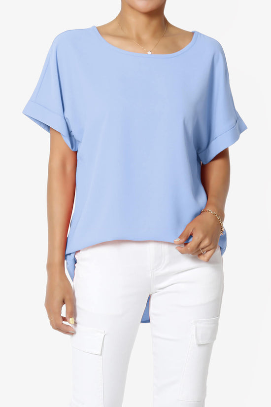 Marla Lightweight Woven Dolman Top LIGHT BLUE_1