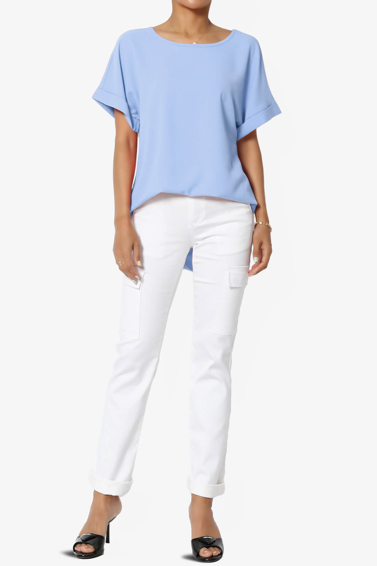 Marla Lightweight Woven Dolman Top LIGHT BLUE_6