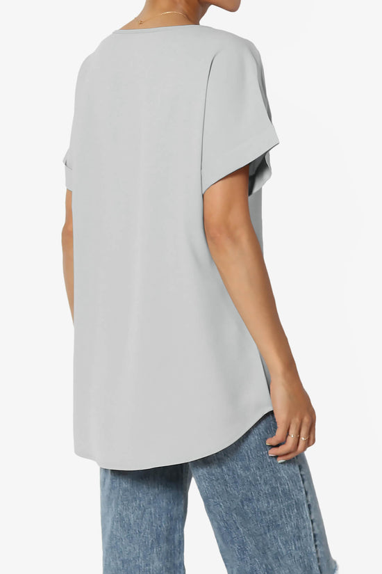 Marla Lightweight Woven Dolman Top LIGHT GREY_4