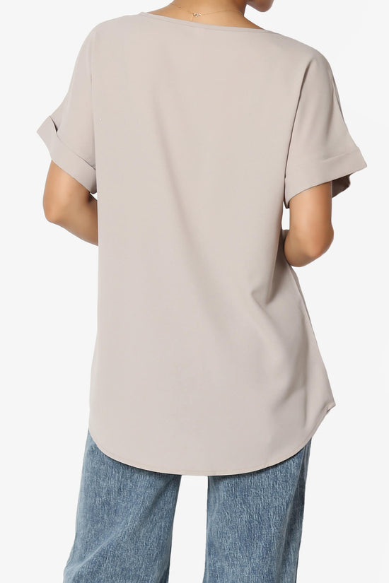 Marla Lightweight Woven Dolman Top LIGHT MOCHA_2