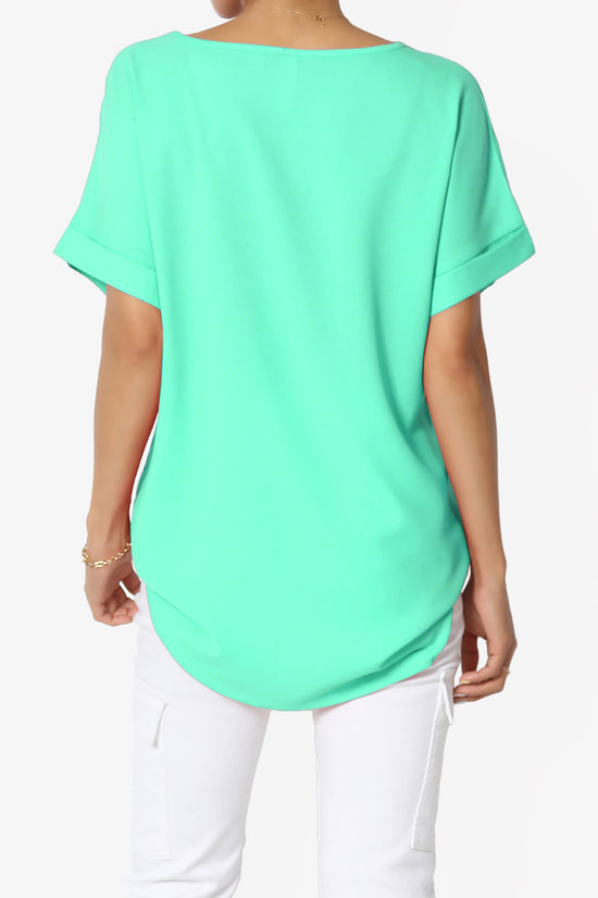 Marla Lightweight Woven Dolman Top MINT_2