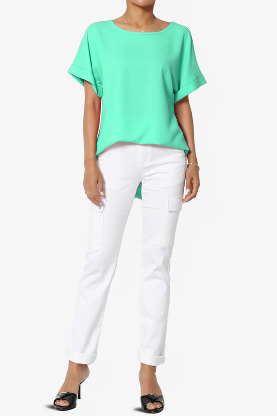 Marla Lightweight Woven Dolman Top MINT_6