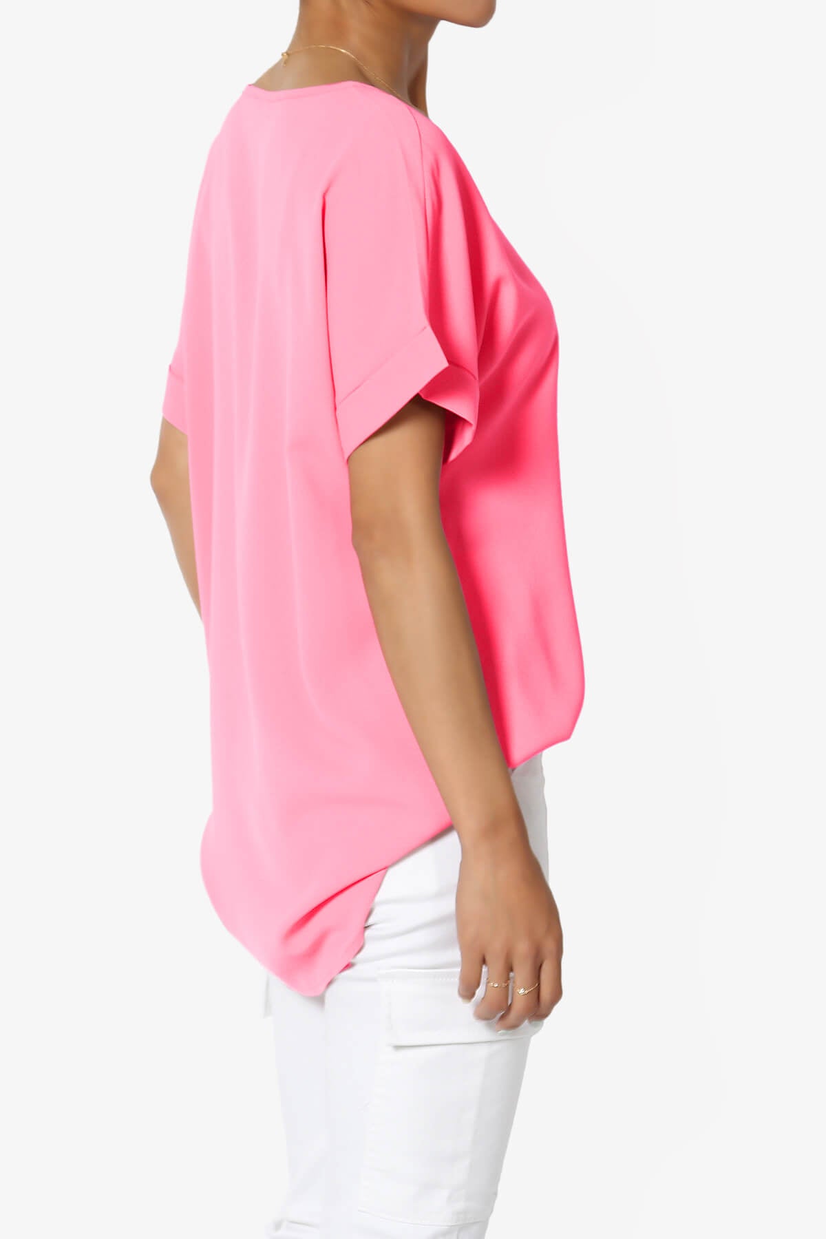 Marla Lightweight Woven Dolman Top NEON FUCHSIA_4