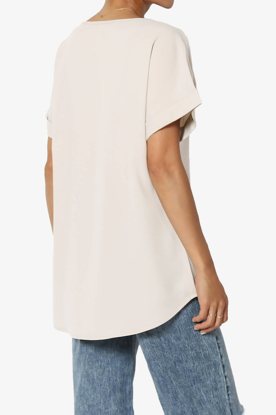 Marla Lightweight Woven Dolman Top SAND BEIGE_4