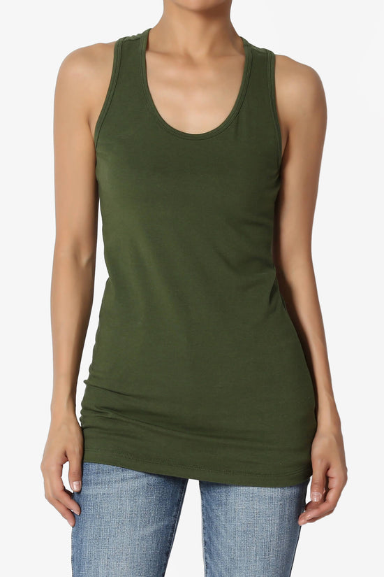 Marnie Racerback Tank Top ARMY GREEN_1