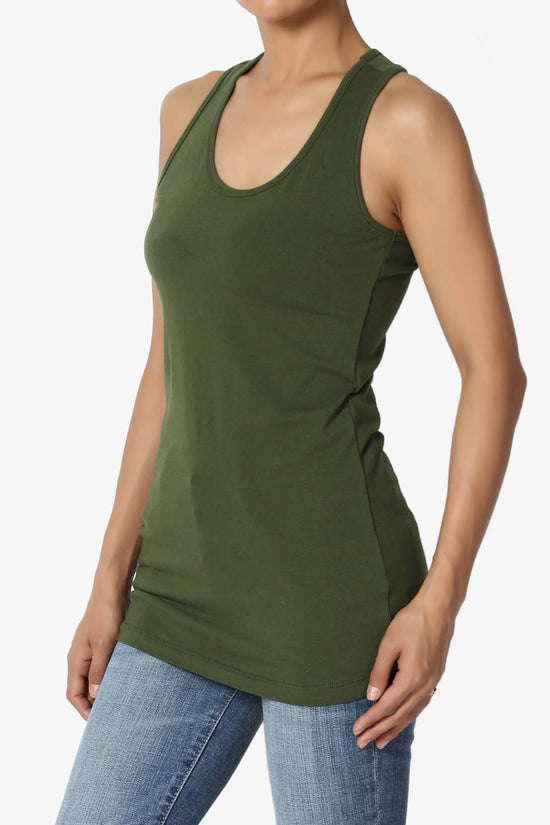 Marnie Racerback Tank Top ARMY GREEN_3