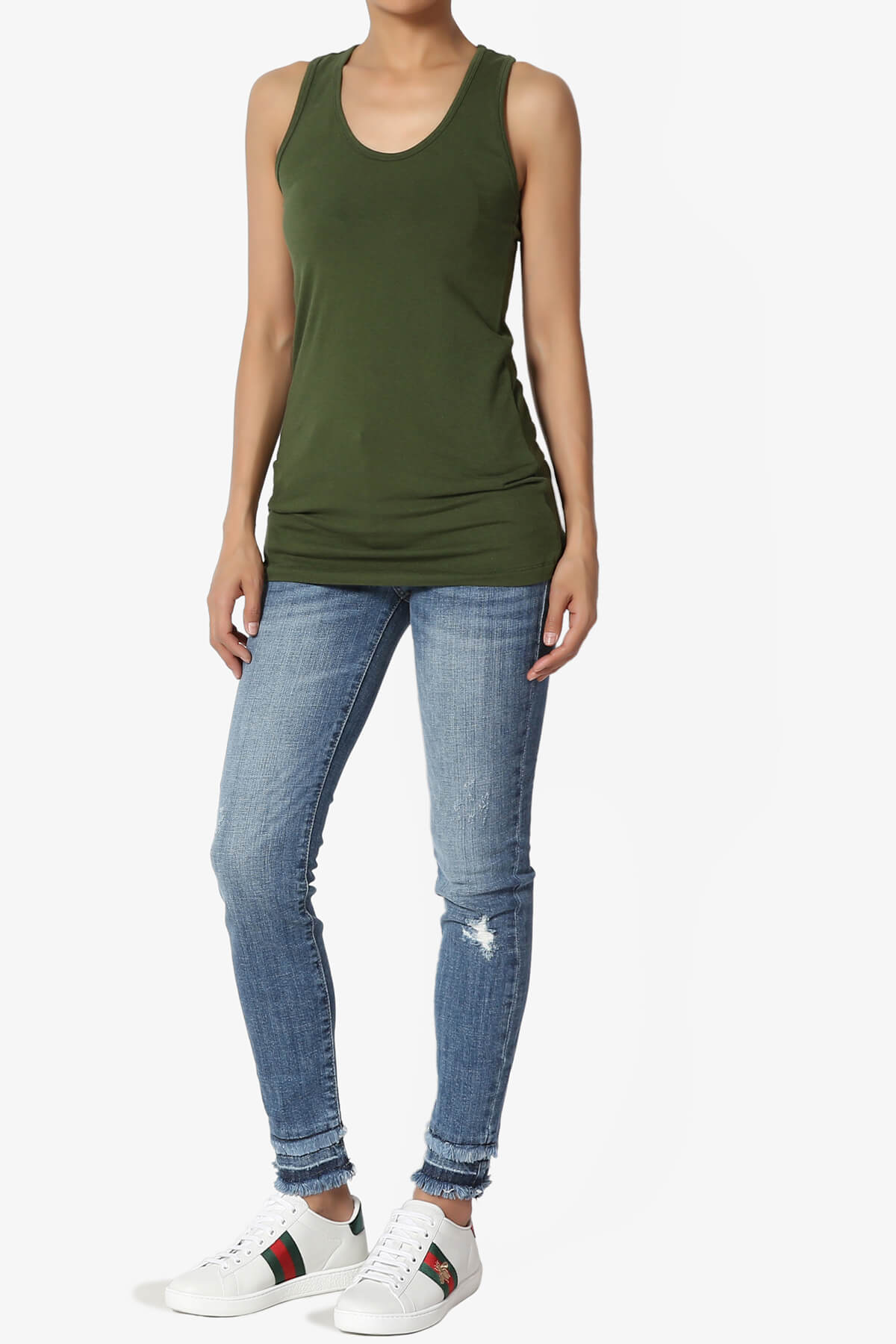 Marnie Racerback Tank Top ARMY GREEN_6
