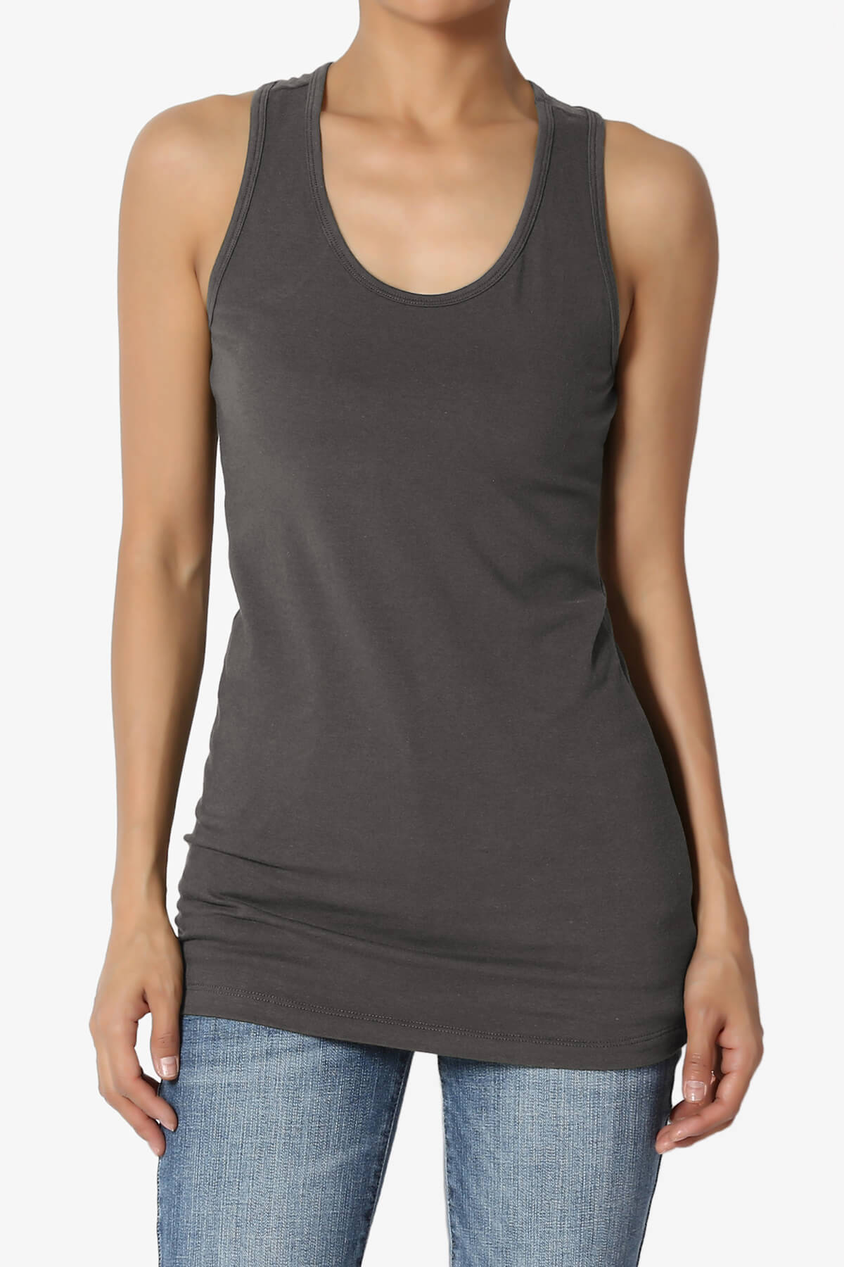 Marnie Racerback Tank Top ASH GREY_1