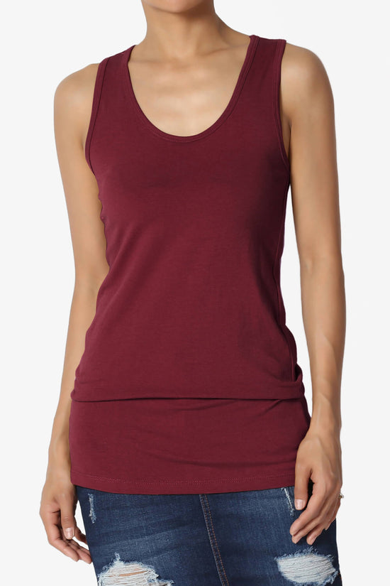 Marnie Racerback Tank Top DARK BURGUNDY_1