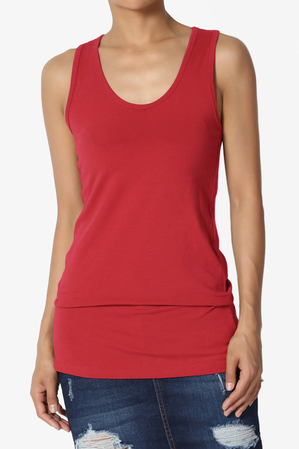 Marnie Racerback Tank Top DARK RED_1
