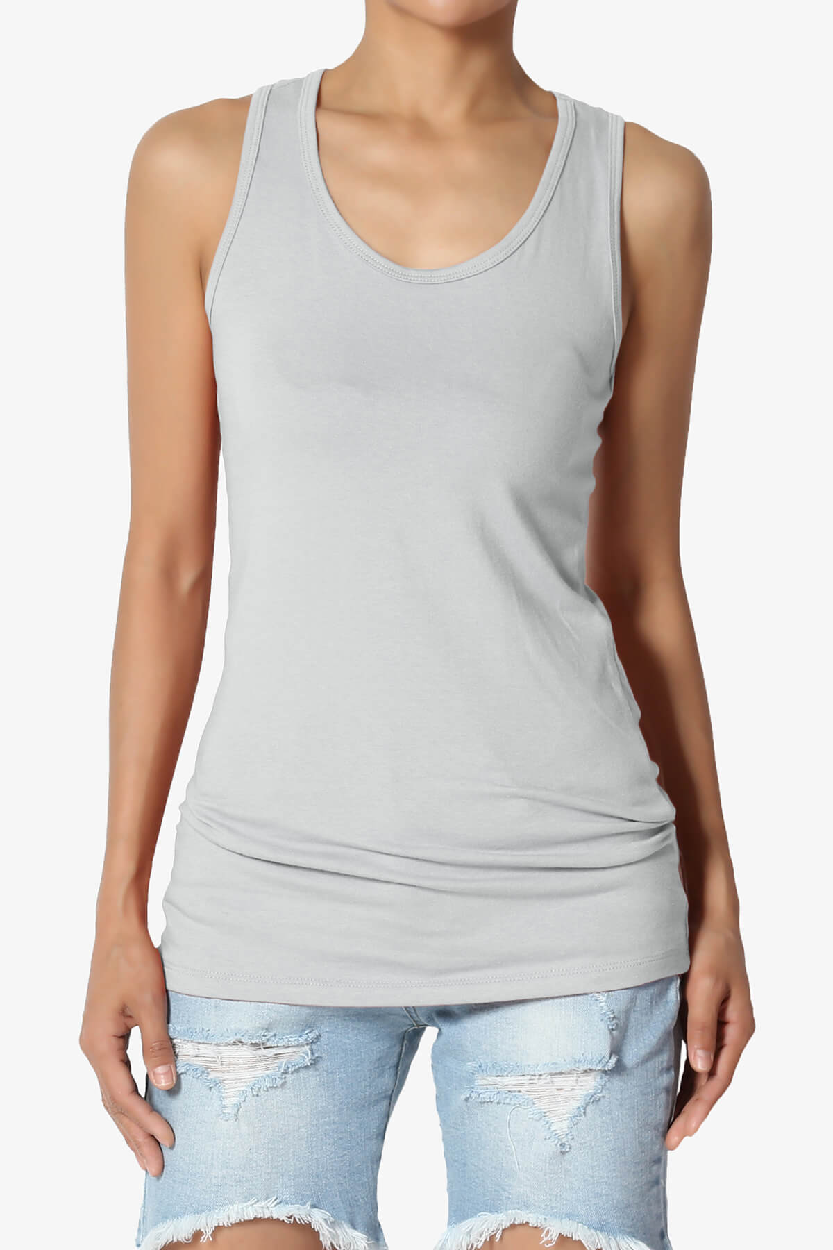 Marnie Racerback Tank Top LIGHT GREY_1
