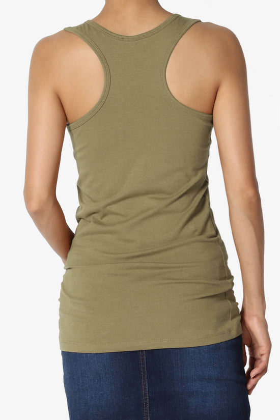 Marnie Racerback Tank Top OLIVE KHAKI_2