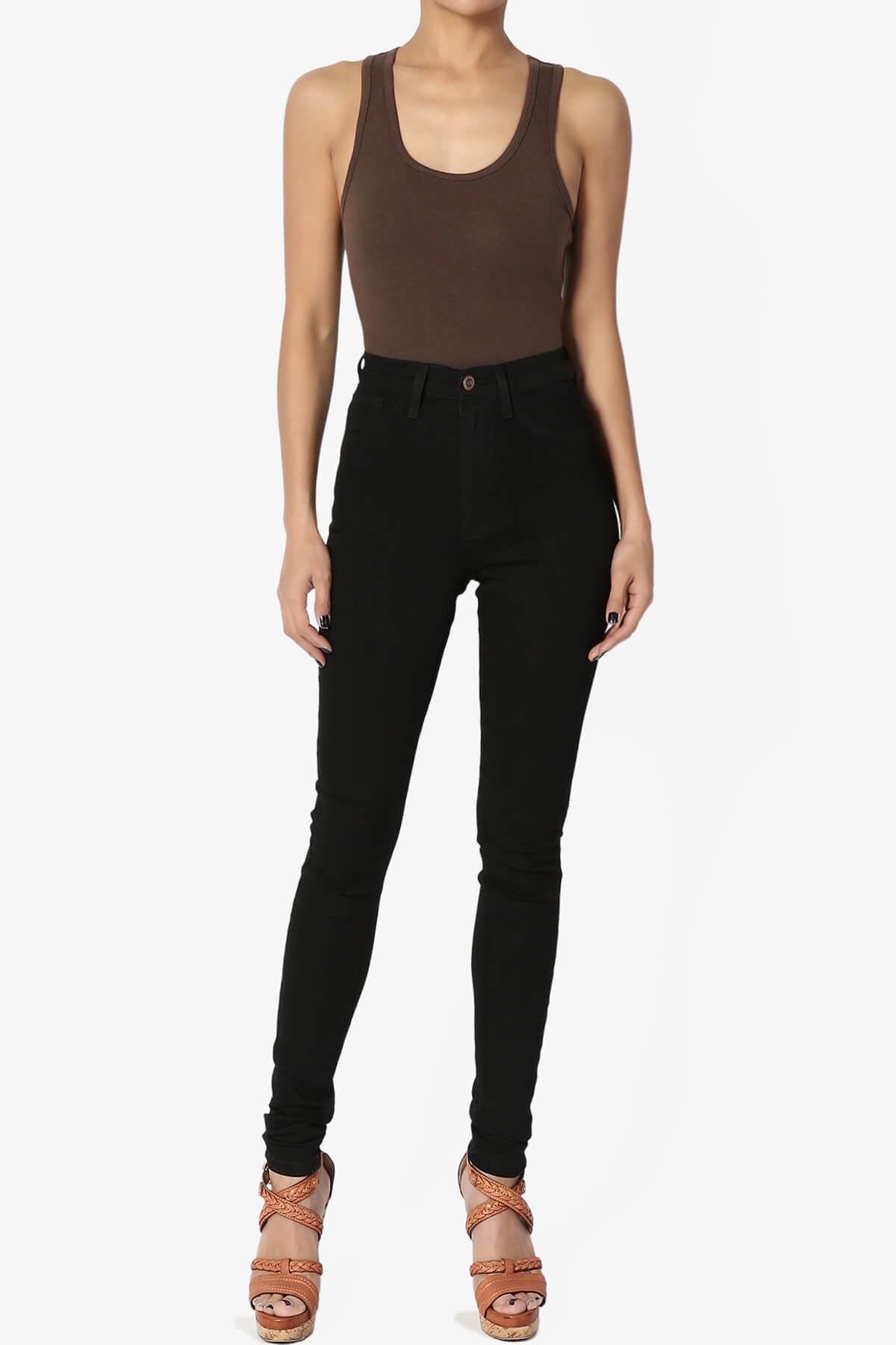 Maya Scoop Neck Tank Bodysuit BROWN_6