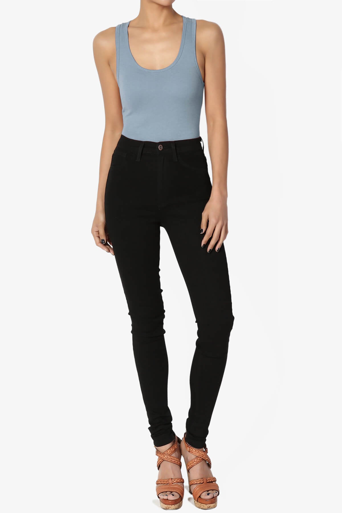 Maya Scoop Neck Tank Bodysuit CEMENT_6