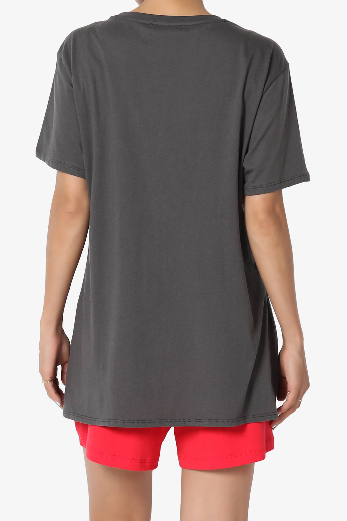 Mayra O Neck Cotton Boyfriend Tee ASH GREY_2