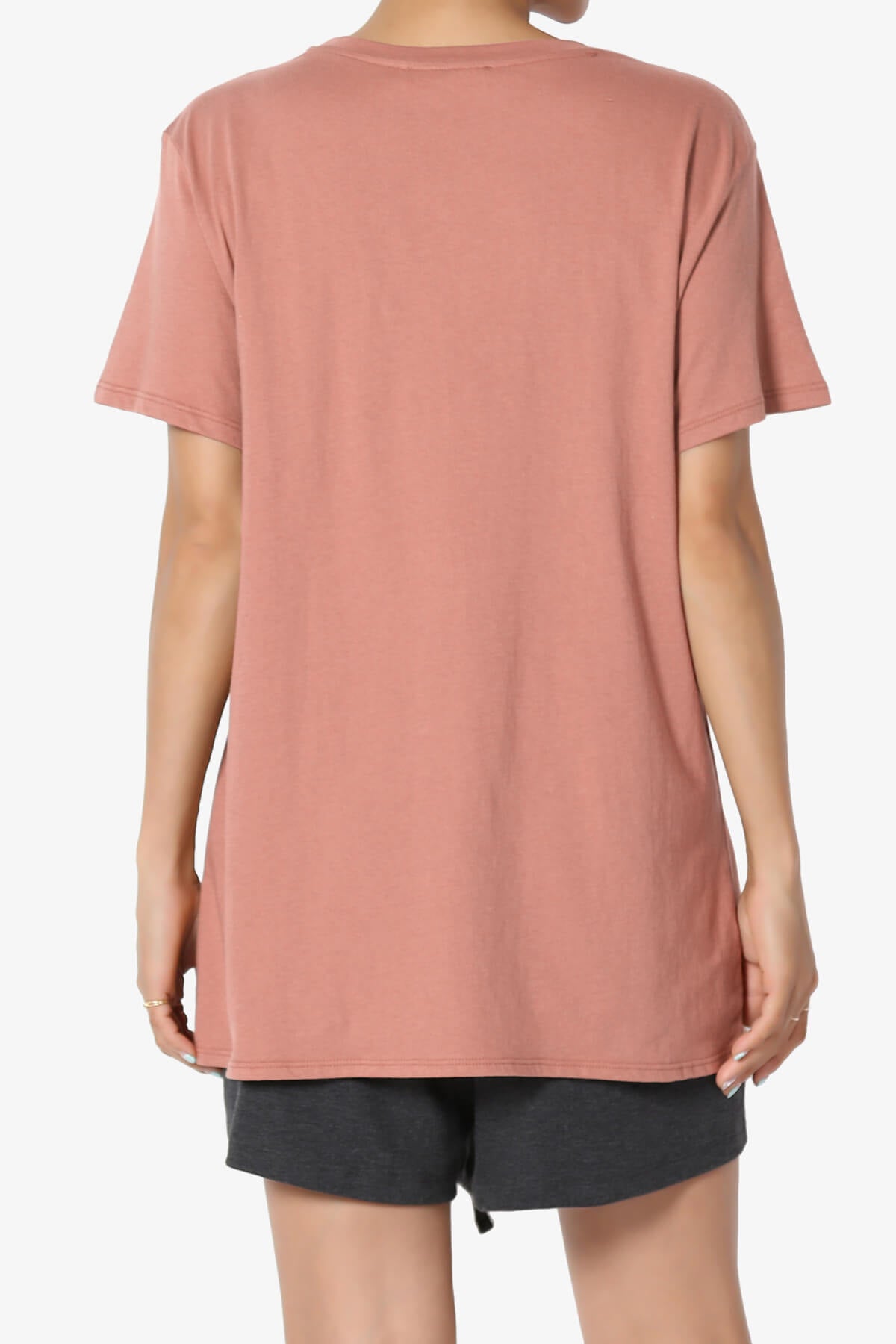 Mayra O Neck Cotton Boyfriend Tee ASH ROSE_2