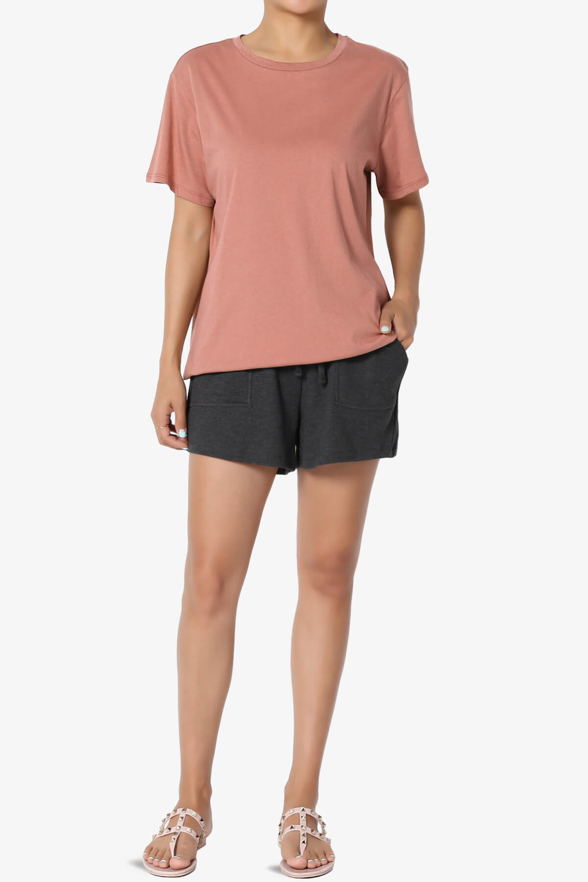 Mayra O Neck Cotton Boyfriend Tee ASH ROSE_6