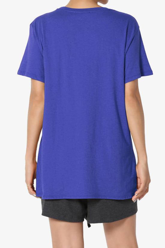 Mayra O Neck Cotton Boyfriend Tee BRIGHT BLUE_2
