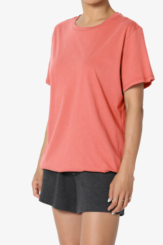 Mayra O Neck Cotton Boyfriend Tee CORAL_3