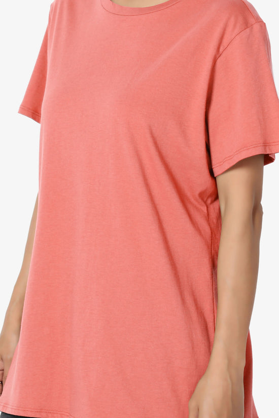 Mayra O Neck Cotton Boyfriend Tee CORAL_5