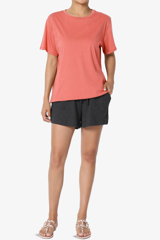Mayra O Neck Cotton Boyfriend Tee CORAL_6