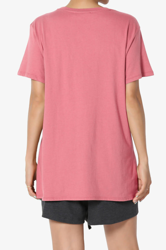 Mayra O Neck Cotton Boyfriend Tee DESERT ROSE_2