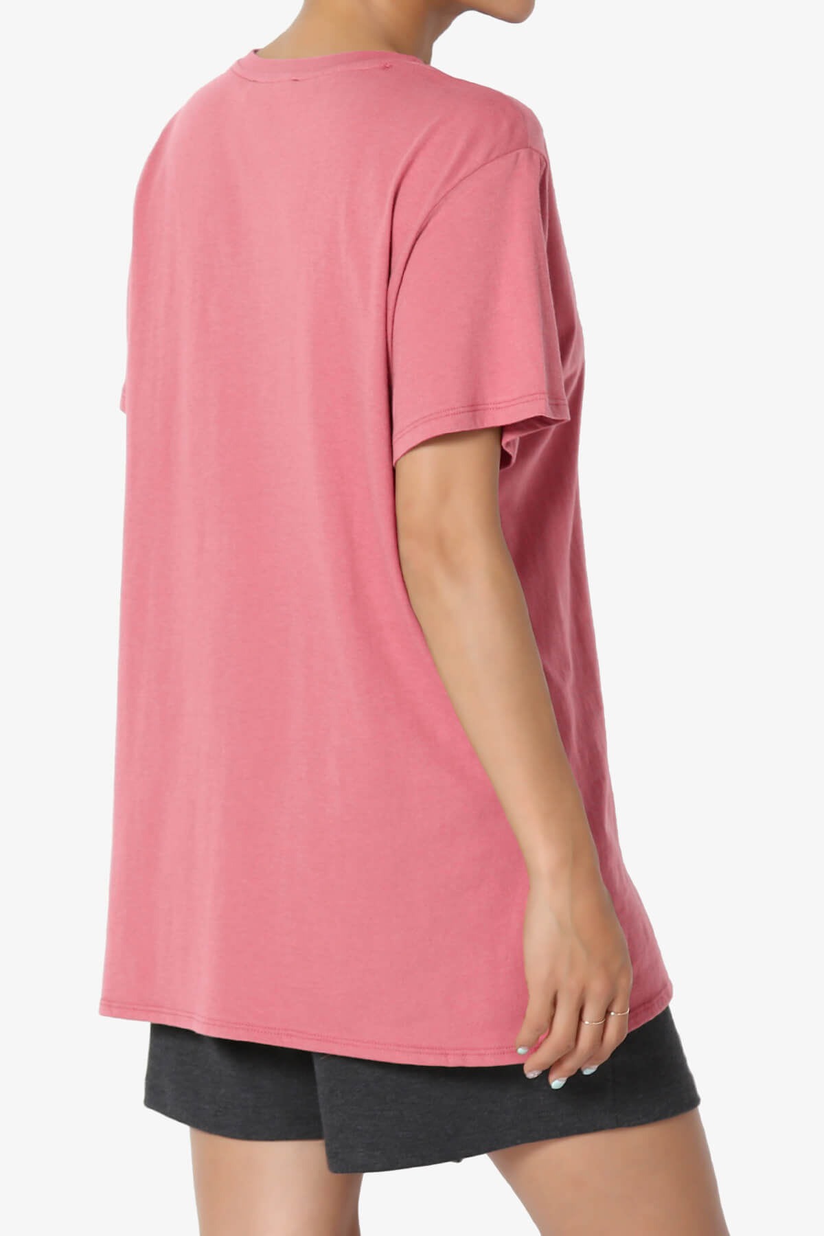 Mayra O Neck Cotton Boyfriend Tee DESERT ROSE_4