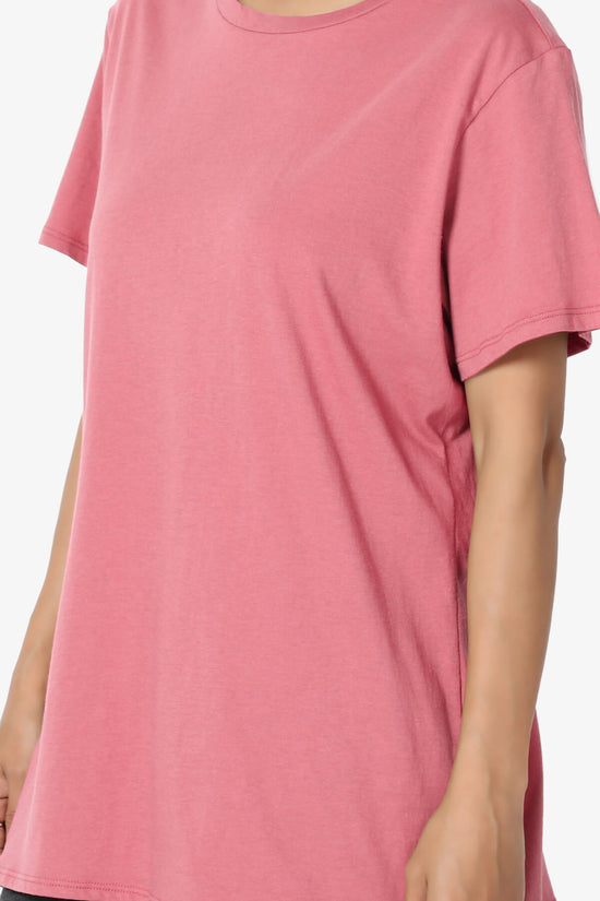 Mayra O Neck Cotton Boyfriend Tee DESERT ROSE_5